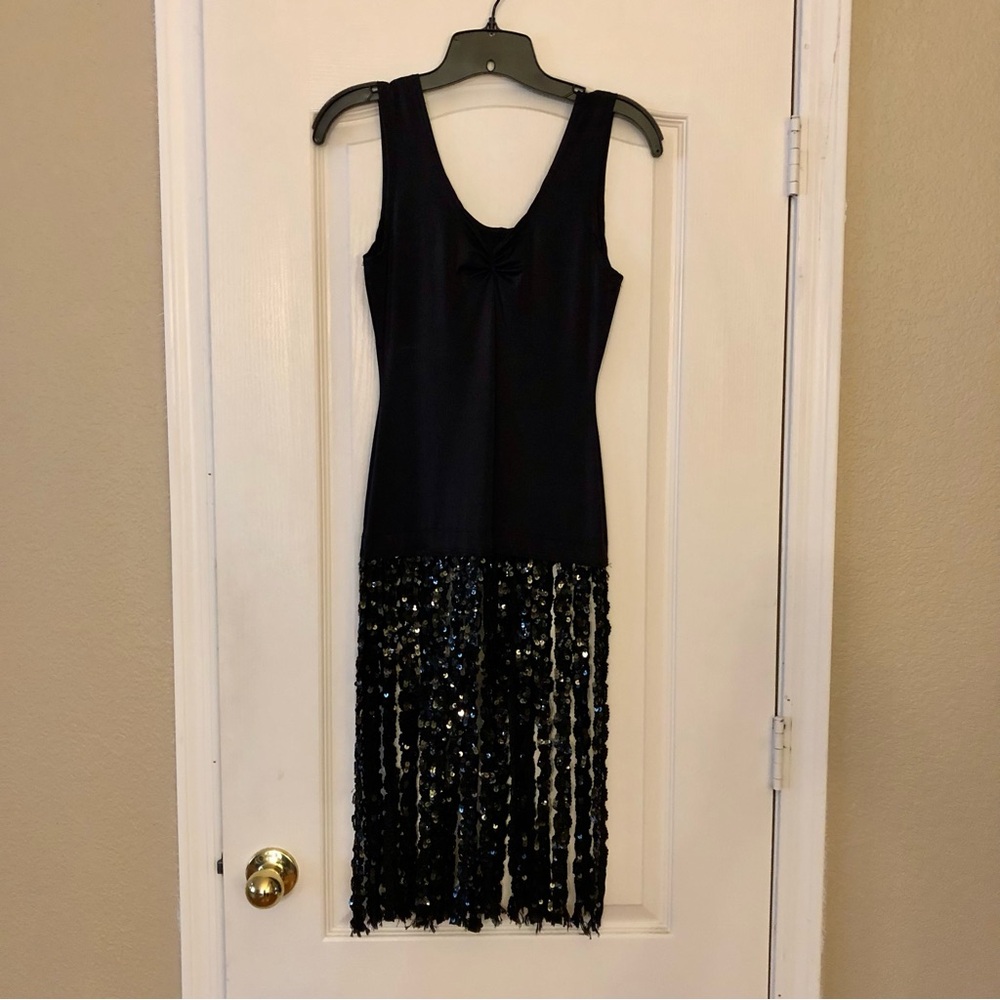 Black sequin trimmed slip